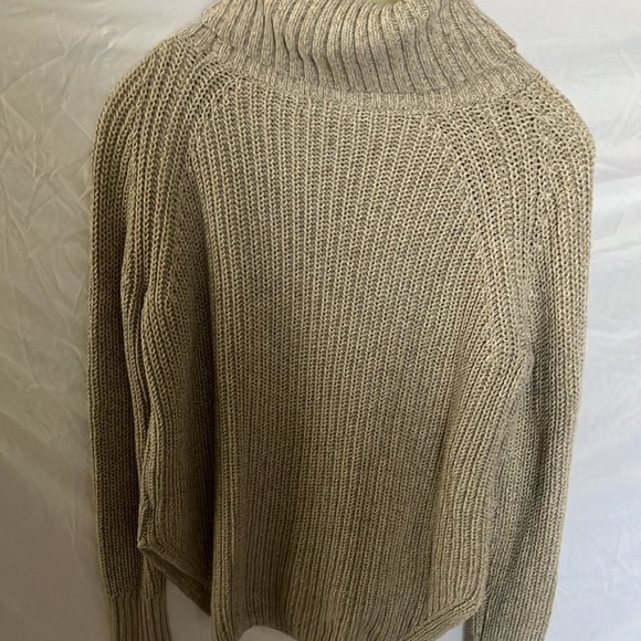 Silence + Noise: Oatmeal colored Knit Cotton blend Sweater- turtleneck- S - Picture 12 of 16